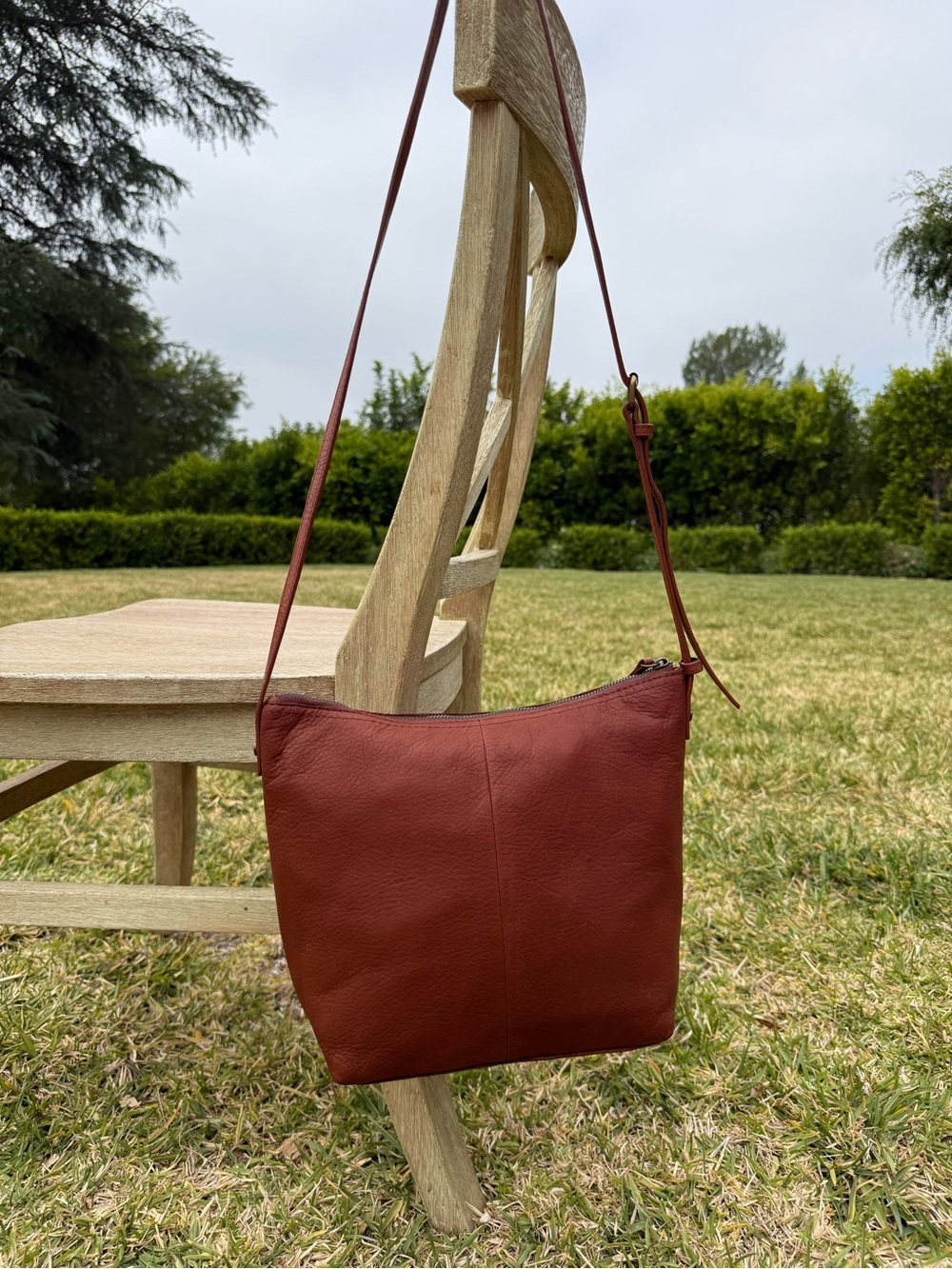 American Leather Co Brown Leather Crossbody Bag Adjustable Strap - Picture 6 of 10